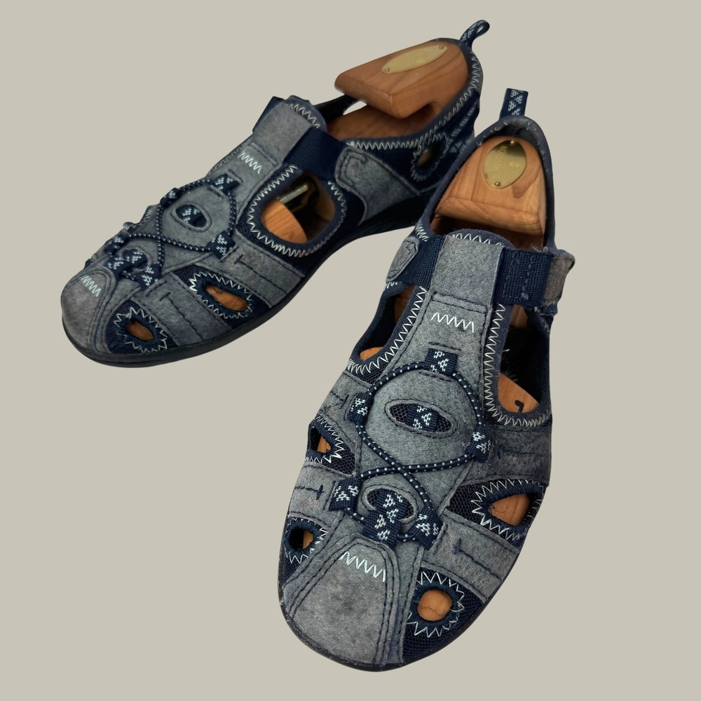 Earth Origins Carmen‎ Sandals Womens 7.5M Grey Leather Fisherman Comfort Outdoor